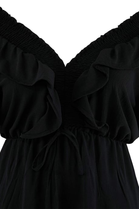 Trendyol Curve Damen Schwarz Einfarbig Midi Ärmellos Casual A-Linie Große Größen Kleid - Image 4