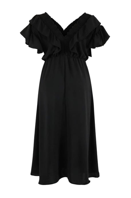 Trendyol Curve Damen Schwarz Einfarbig Midi Ärmellos Casual A-Linie Große Größen Kleid - Image 5