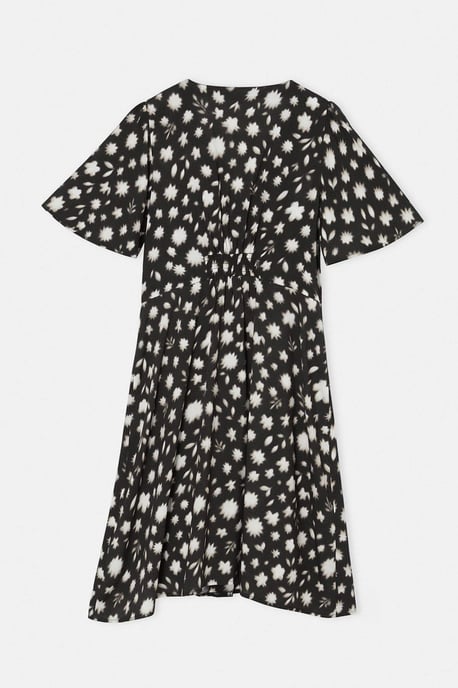 Trendyol Curve Damen Schwarz Geblümt Midi Kurz Casual Hemdblusenkleid Große Größen Kleid - Image 5