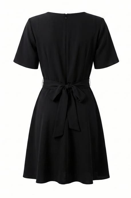 Trendyol Curve Damen Schwarz Einfarbig Midi Kurz Abend / Alltag A-Linie Große Größen Kleid - Image 5