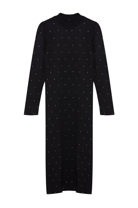 Trendyol Curve Damen Schwarz Einfarbig Midi Lang Elegant/Abend Bodycon Große Größen Kleid - Image 5
