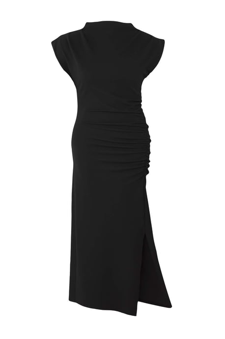 Trendyol Curve Damen Schwarz Einfarbig Midi Ärmellos Party Bodycon Große Größen Kleid - Image 5