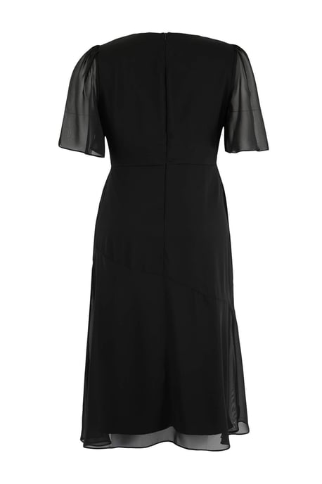 Trendyol Curve Damen Schwarz Einfarbig Midi Kurz Abend / Alltag Skater Große Größen Kleid - Image 5