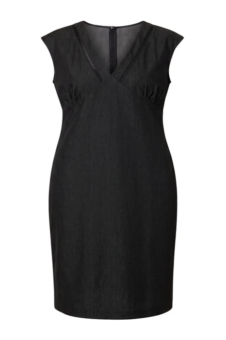Trendyol Curve Damen Schwarz Einfarbig Midi Ärmellos A-Linie Große Größen Kleid - Image 4