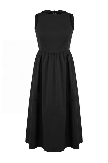 Trendyol Curve Damen Schwarz Einfarbig Midi Ärmellos A-Linie Große Größen Kleid - Image 3