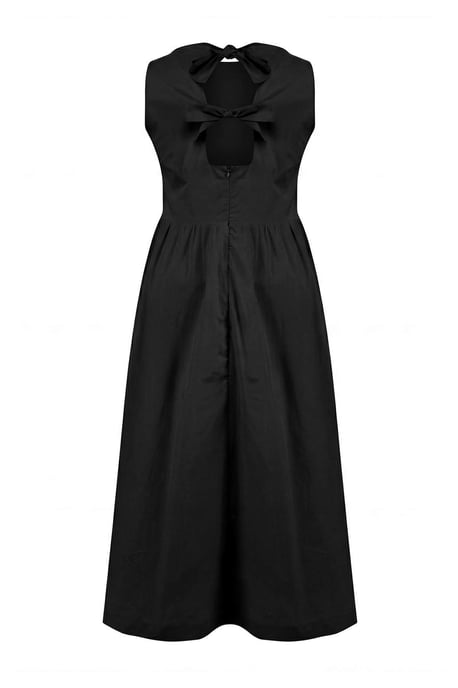 Trendyol Curve Damen Schwarz Einfarbig Midi Ärmellos A-Linie Große Größen Kleid - Image 4