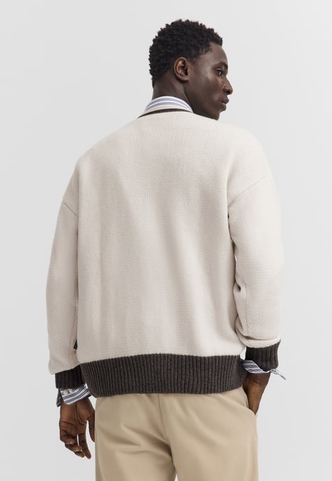 Bugatti Herren Strickjacke Wollmix V-Ausschnitt Logo - Image 2