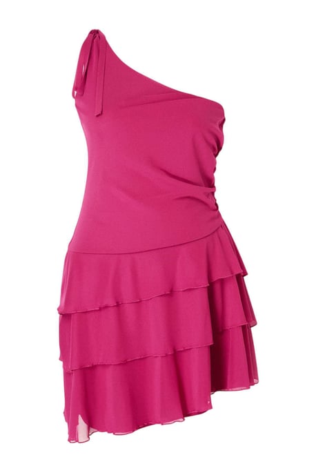 Trendyol Curve Damen Rosa Einfarbig Kurz / Mini Ärmellos Skater Große Größen Kleid - Image 3