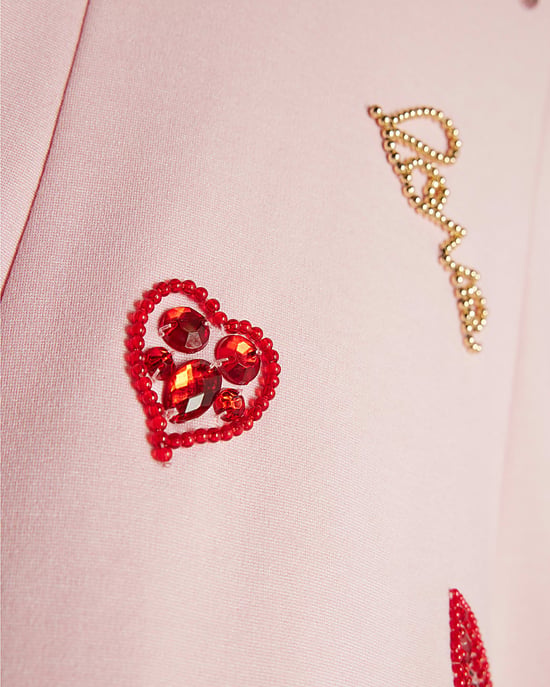 River Island Mädchenkleid Rosa Lippenimitatpelzsaum Rundhalsausschnitt - Image 4