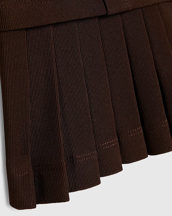 River Island Mädchenkleid Braun mit hochwertigem Plisseesaum - Image 3