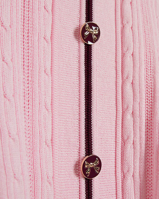 River Island Mädchen Strickkleid mit Kragen, Mini, Rosa, Bogenkanten - Image 2