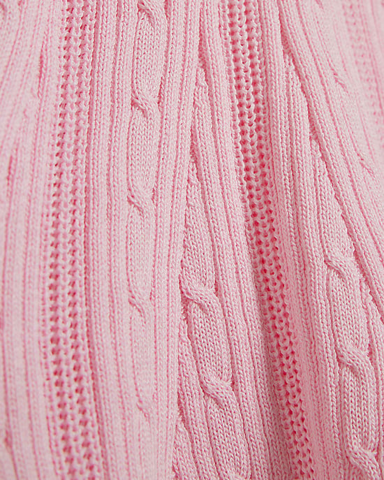 River Island Mädchen Strickkleid mit Kragen, Mini, Rosa, Bogenkanten - Image 3