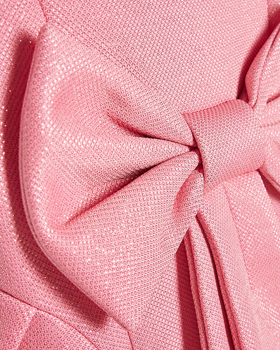 River Island Mädchen Skaterkleid Rosa mit Glitzerschleife Ärmellos - Image 2