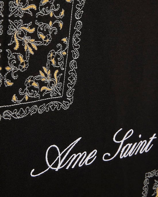 River Island Herren-T-Shirt Schwarz Baumwolle Ame Saint Midweight - Image 5