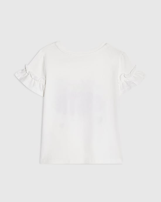 River Island Mini Mädchen-T-Shirt Weiß Got A Bestie Rundhalsausschnitt - Image 4