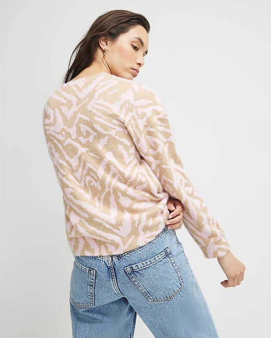 River Island Damenoberteil Rosa Langarm Zebradesign Kuschelig - Image 3