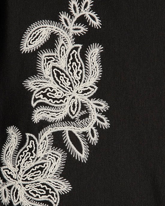 River Island Damenbluse Schwarz mit Applikation aus Popeline mit Rundhalsausschnitt - Image 5