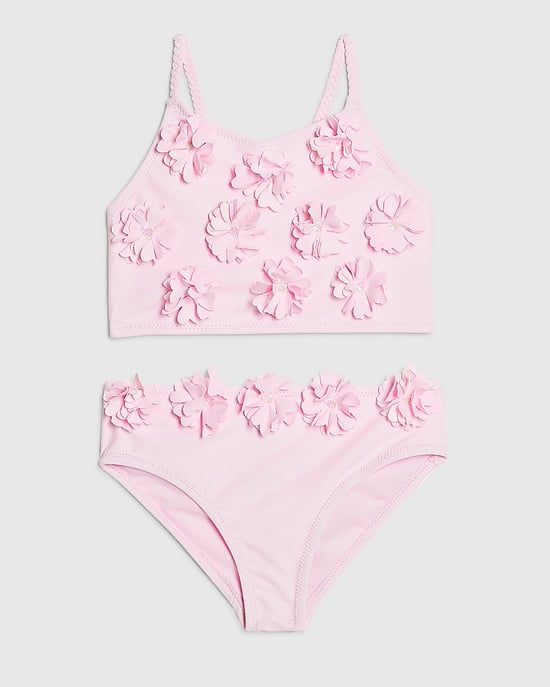 River Island Mini Tankini-Set für Mädchen Pink mit Blumen Premium 2-teilig - Image 1