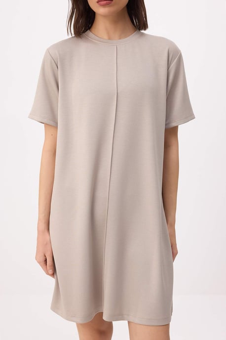 TRENDYOLMİLLA Damen Beige Einfarbig Kurz / Mini Kurz Casual Gerade Kleider - Image 2