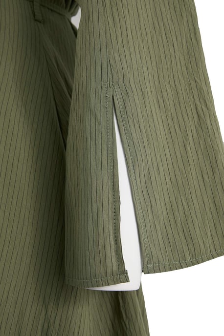 Trendyol Curve Damen Khaki Gestreift Kurz / Mini Lang Casual A-Linie Große Größen Kleid - Image 3