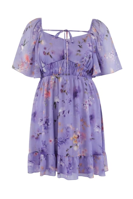 Trendyol Curve Damen Lila Gepunktet Kurz / Mini Kurz Elegant/Abend A-Linie Große Größen Kleid - Image 2
