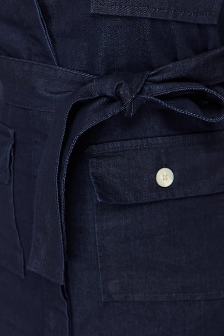Trendyol Curve Damen Dunkelblau Einfarbig Kurz / Mini Kurz Casual Hemdblusenkleid Große Größen Kleid - Image 4