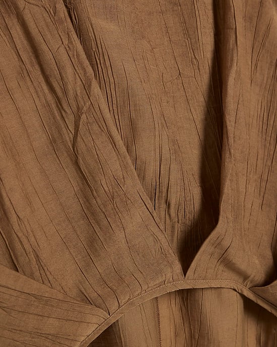 River Island Damen-Top Beige Strukturierter Saum mit Falten Rundhalsausschnitt - Image 5