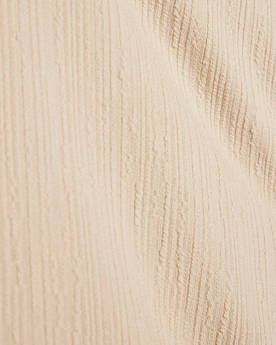 River Island Damenoberteil Beige Baumwollmischung Strukturierter Bindegürtel - Image 5
