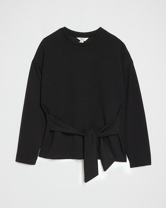 River Island Damenoberteil Petite Schwarz Premium mit Bindefront - Image 3