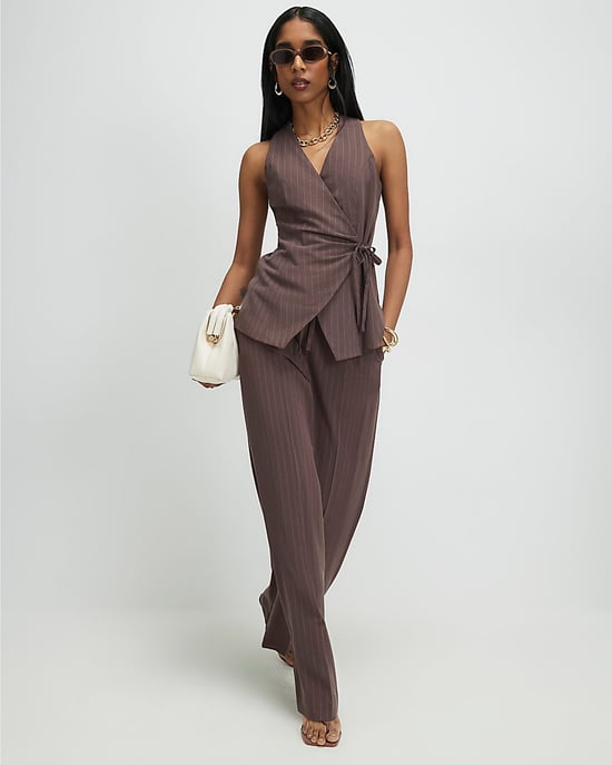 River Island Damenoberteil Braun Gestreift Mit Weicher Bindefront - Image 4