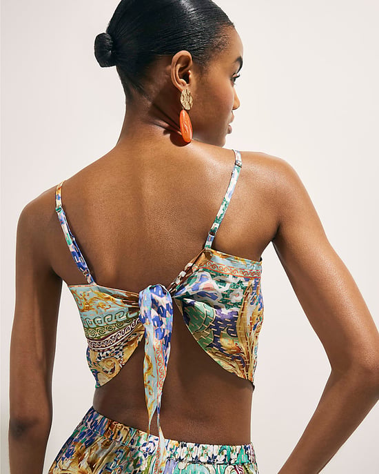River Island Damenoberteil Blau Asymmetrischer Kachelprint - Image 2