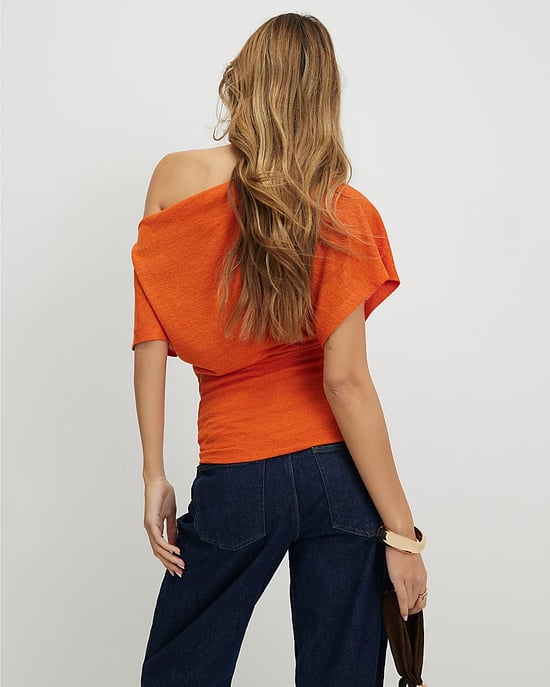 River Island Damen Drapiertes Oberteil Orange Mit Bündchenabschluss - Image 3