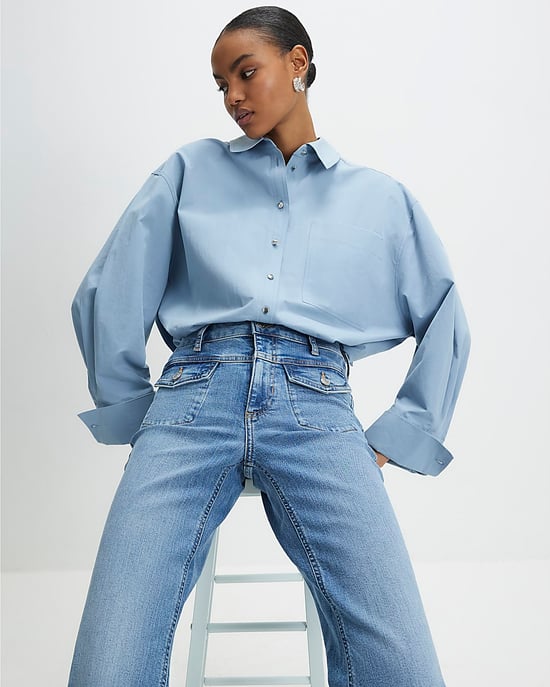 River Island Damen Schlagjeans Blau High-Waist Relaxed - Image 2