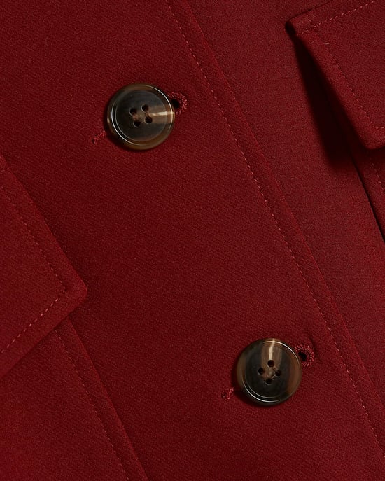 River Island Damen-Bomberjacke Rot Langarm Taschendetail - Image 5