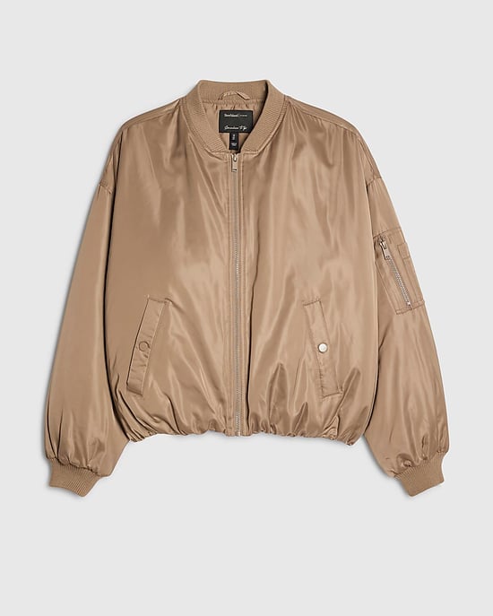 River Island Damen-Bomberjacke Braun Oversized Bubble Saum - Image 4