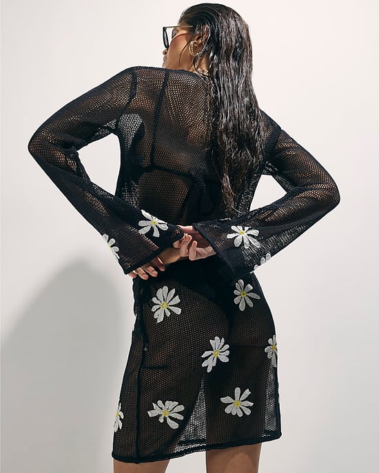 River Island Damen Minirock Schwarz Daisy Crochet Kordelzug - Image 4