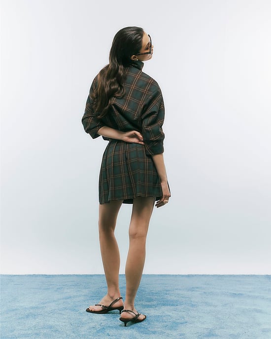 River Island Damen Minirock Braun Plissee-Karo - Image 3