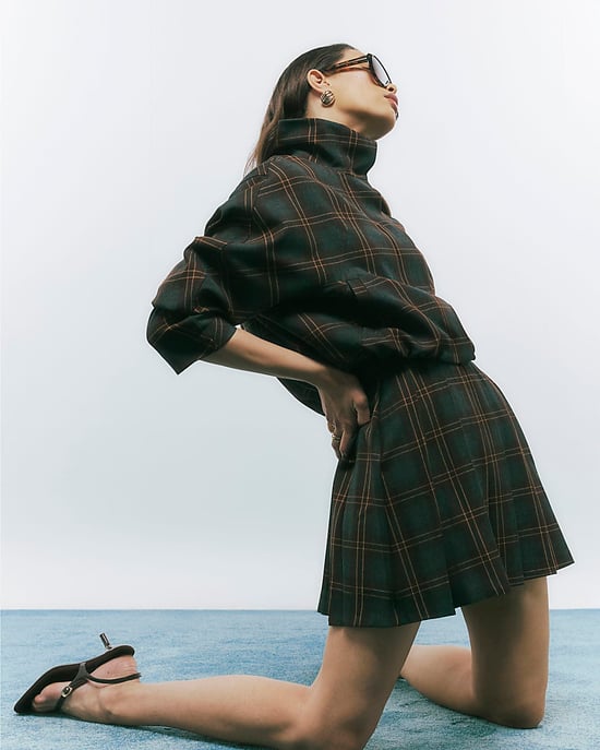 River Island Damen Minirock Braun Plissee-Karo - Image 4
