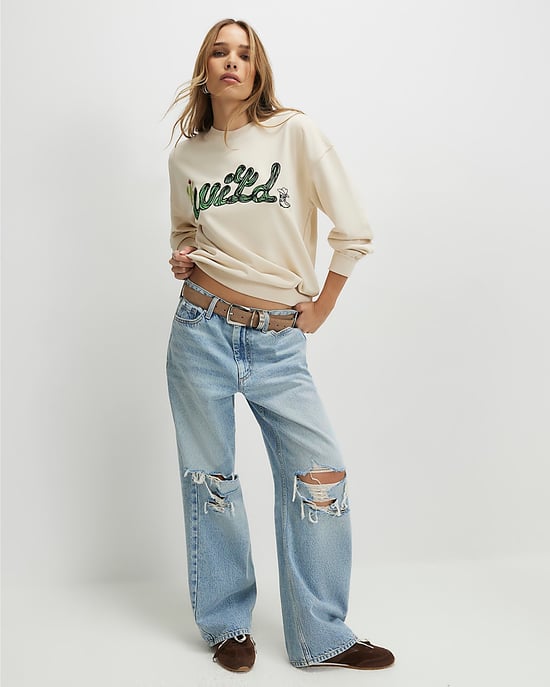 River Island Damen-Sweatshirt Creme Baumwollmischung Kaktus - Image 4