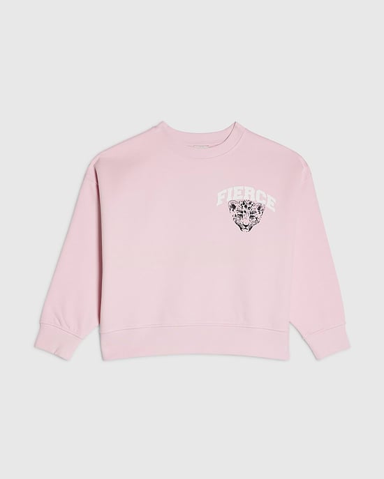 River Island Mädchen-Sweatshirt Pink Fierce Vibes Cheetah - Image 4