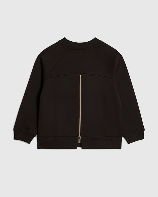 River Island Mädchen-Sweatshirt Schwarz mit Reißverschlussdetail am Rücken - Image 2