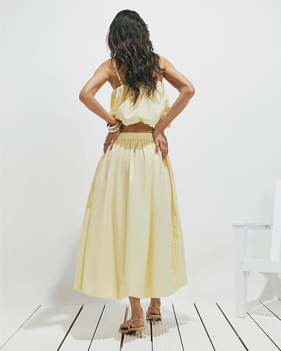 River Island Damen-Maxirock Gelber Popeline-Stoff Blasensaum - Image 3
