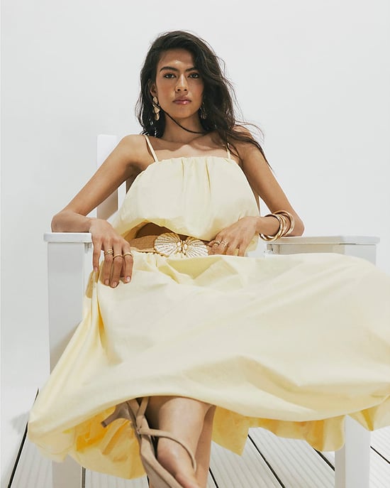 River Island Damen-Maxirock Gelber Popeline-Stoff Blasensaum - Image 4