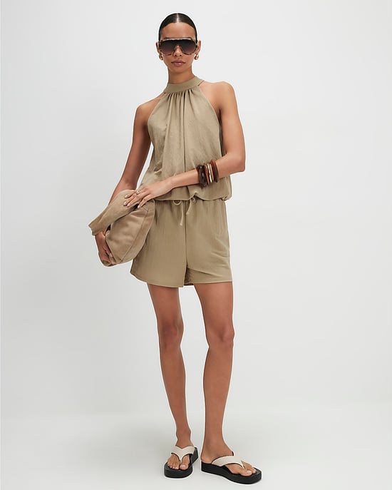 River Island Damen-Shorts Khaki mit Kordelzug - Image 2