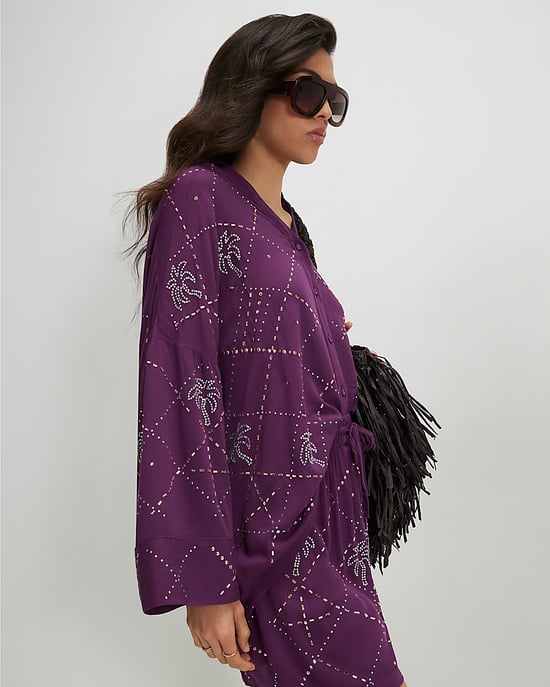 River Island Damenbluse Lila Palmenverzierung - Image 2