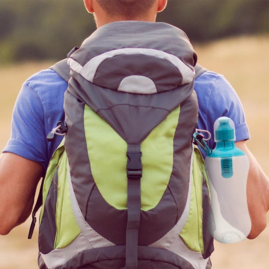 Sports Carbon Filter Water Drinks Bottle with Carabiner Clip - Blue - Image 5