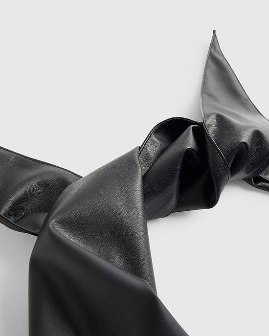 River Island Damenschal Schwarz Kunstleder Vielseitig tragbar - Image 5