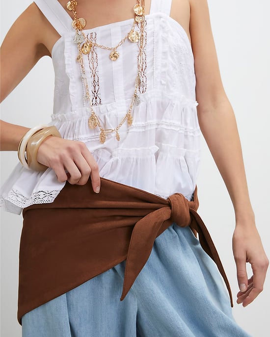 River Island Damenschal Braun Kunstvelours Multi-Wear - Image 1
