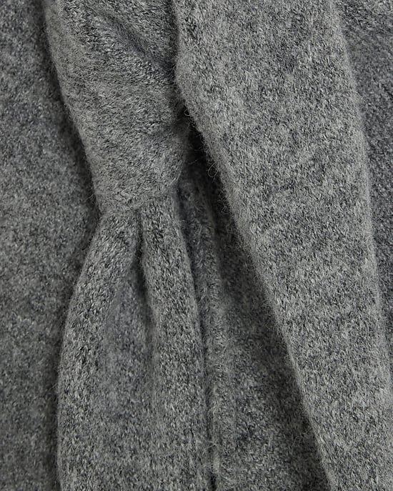River Island Damen-Cape Grau Gestrickt Ärmellos Binddetail - Image 2