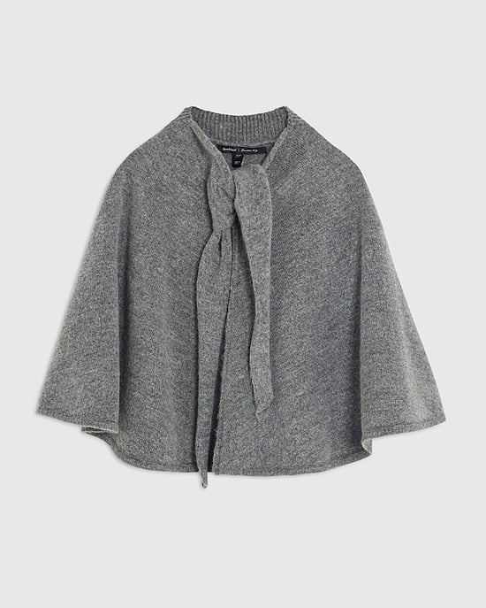 River Island Damen-Cape Grau Gestrickt Ärmellos Binddetail - Image 3